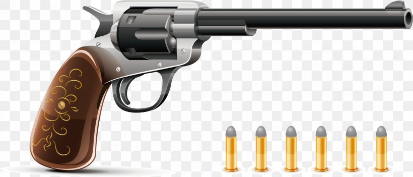Bullet Firearm Pistol Revolver Handgun, PNG, 1786x765px, Watercolor, Cartoon, Flower, Frame, Heart Download Free