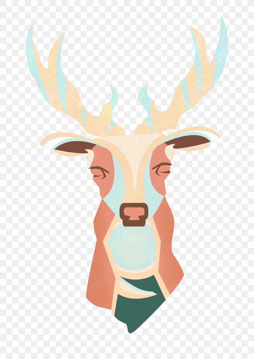 Reindeer Illustration Clip Art Nose Antler, PNG, 1280x1810px, Reindeer, Antler, Deer, Elk, Fawn Download Free