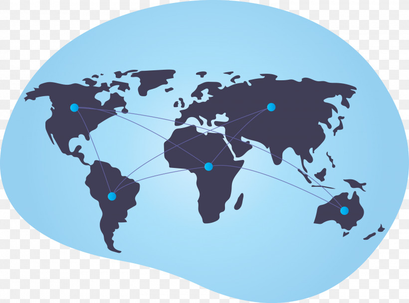 Connected World, PNG, 3000x2228px, Connected World, Earth, Globe, Silhouette, Turquoise Download Free