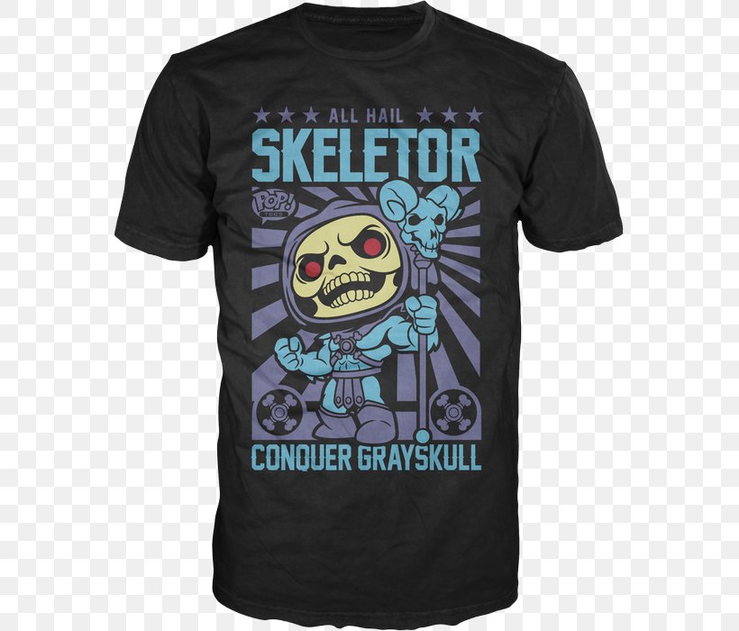 Skeletor T-shirt Masters Of The Universe Funko Beast Man, PNG, 565x700px, Skeletor, Active Shirt, Beast Man, Black, Brand Download Free