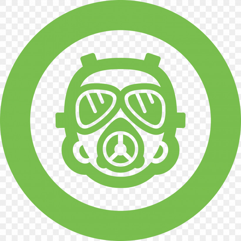 Gas Mask, PNG, 3000x3000px, Gas Mask, Circle, Green, Headgear, Logo Download Free