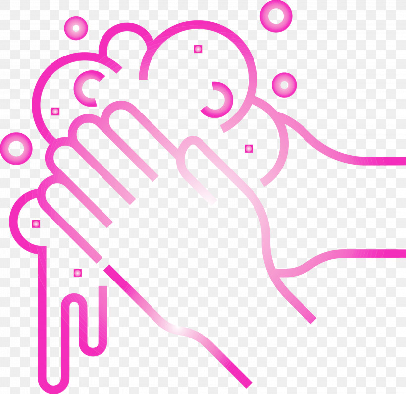 Pink Text Line Magenta Sticker, PNG, 3000x2911px, Hand Cleaning, Hand Washing, Heart, Line, Magenta Download Free