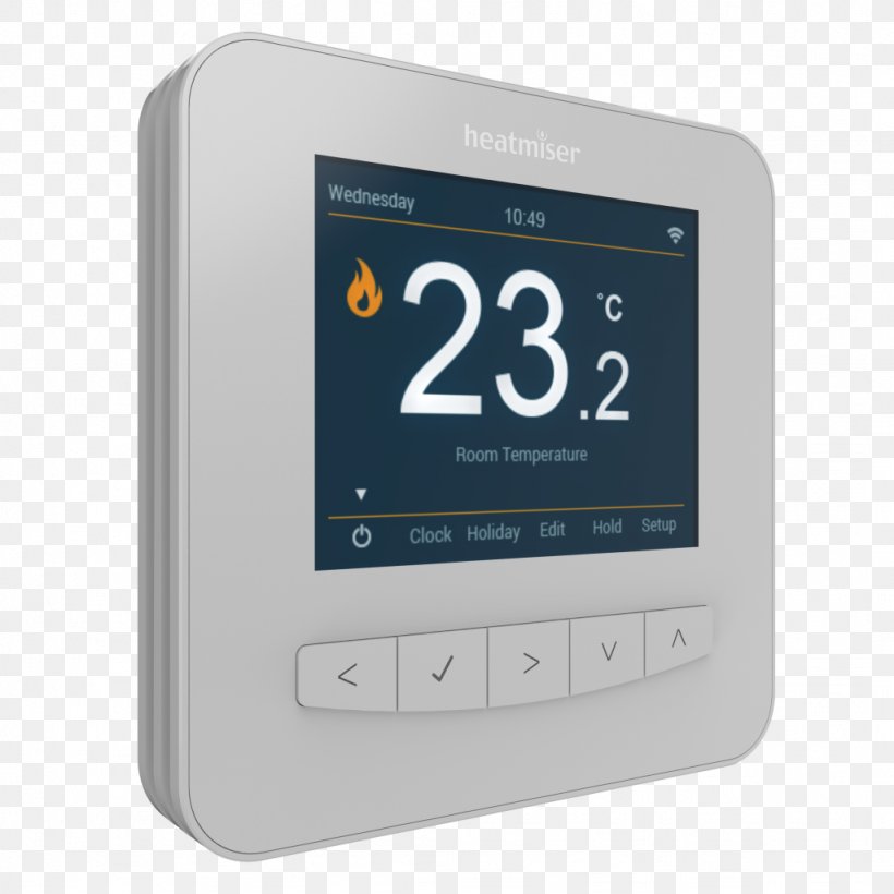 Smart Thermostat Underfloor Heating Wi-Fi Nest Labs, PNG, 1024x1024px, Smart Thermostat, Air Conditioning, Central Heating, Duct, Electrical Switches Download Free