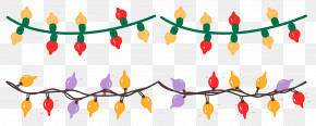 Christmas Lights String - Colorful Strands Of Holiday Lights PNG