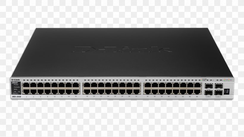10 Gigabit Ethernet Small Form-factor Pluggable Transceiver Power Over Ethernet Stackable Switch, PNG, 1664x936px, 10 Gigabit Ethernet, Gigabit Ethernet, Dlink, Dlink Xstack Dgs342052t, Electronic Device Download Free