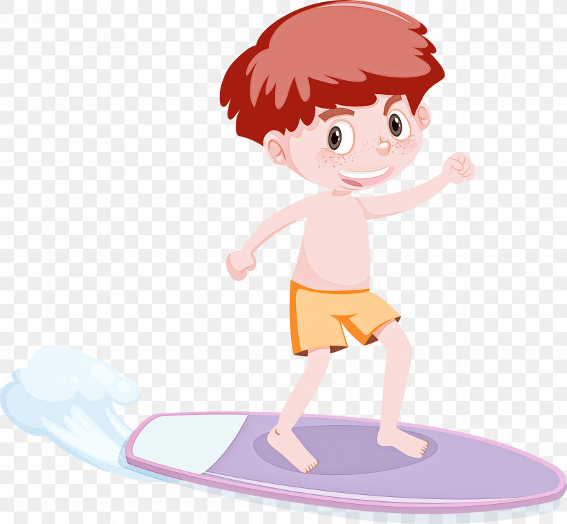 Cartoon Pink Surfing Play Child, PNG, 3000x2775px, Cartoon, Balance, Boardsport, Child, Pink Download Free
