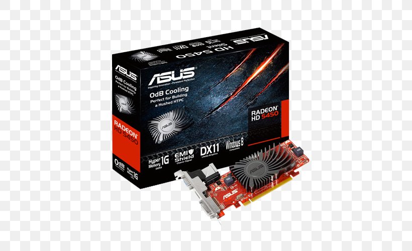 Graphics Cards & Video Adapters AMD Radeon HD 5450 ATI Technologies PCI Express, PNG, 500x500px, Graphics Cards Video Adapters, Advanced Micro Devices, Amd Radeon Hd 5450, Amd Radeon Hd 6450, Asus Download Free