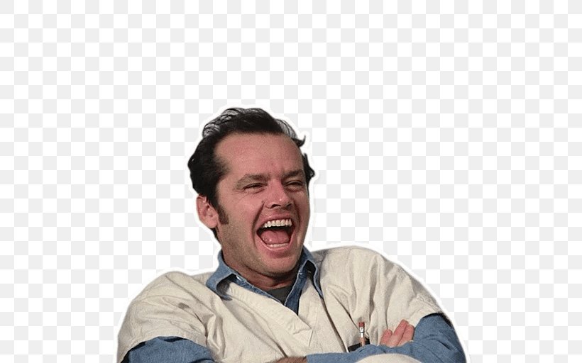 Jack Nicholson Sticker Telegram Microphone Laughter, PNG, 512x512px, Jack Nicholson, Ear, Facial Expression, Jaw, Laughter Download Free