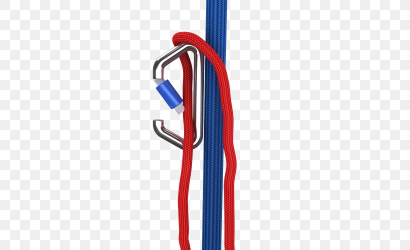 Bachmann Knot Rope Carabiner, PNG, 500x500px, Knot, Bachmann Knot, Carabiner, Electric Blue, Howto Download Free