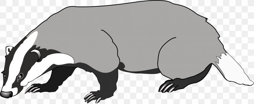 Honey Badger European Badger Clip Art, PNG, 2000x820px, Honey Badger, Badger, Bear, Black, Black And White Download Free