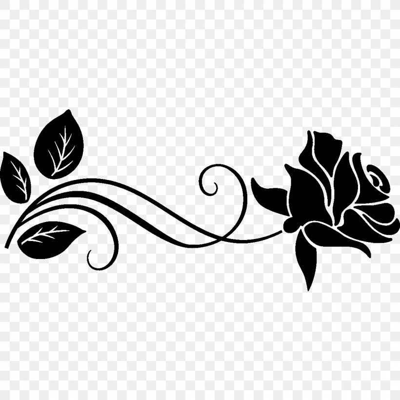 Garden Roses Silhouette Drawing Stencil, PNG, 1200x1200px, Rose, Art, Black, Black And White, Branch Download Free