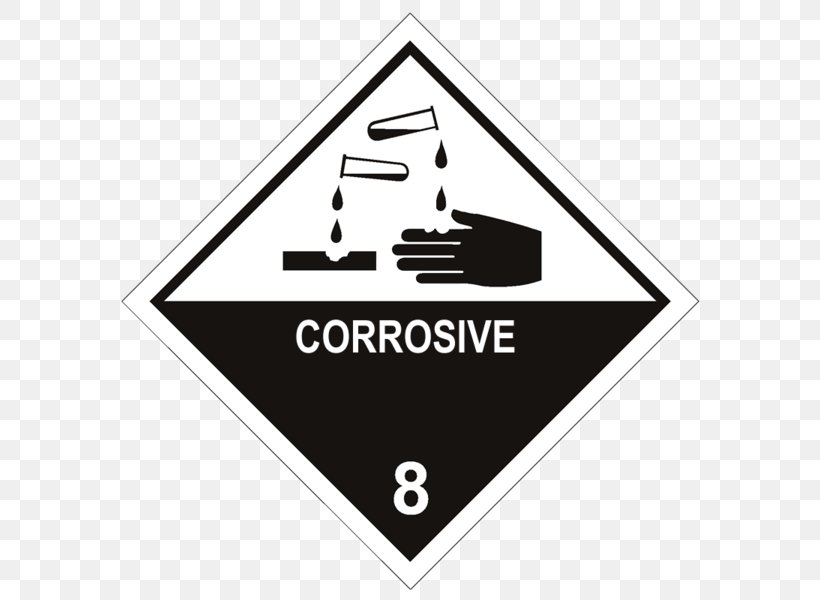 Paper HAZMAT Class 8 Corrosive Substances Dangerous Goods Label, PNG, 600x600px, Paper, Adhesive, Adhesive Label, Area, Brand Download Free