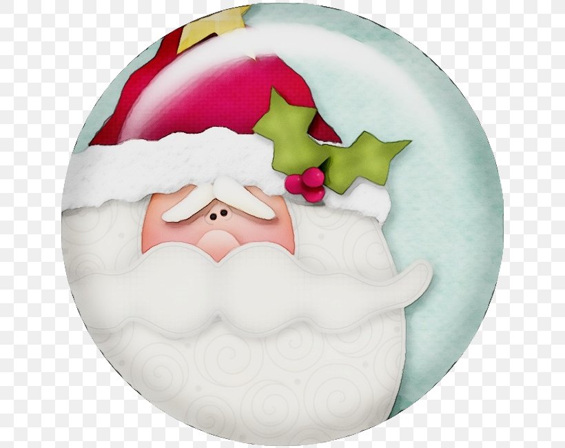 Santa Claus, PNG, 650x650px, Watercolor, Fictional Character, Holly, Paint, Santa Claus Download Free