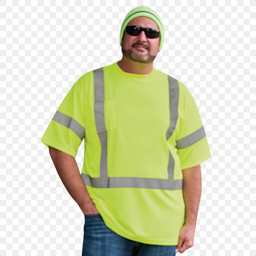 High-visibility Clothing T-shirt Shoulder Gilets Sleeve, PNG, 1100x1100px, Highvisibility Clothing, Arm, Clothing, Gilets, Green Download Free