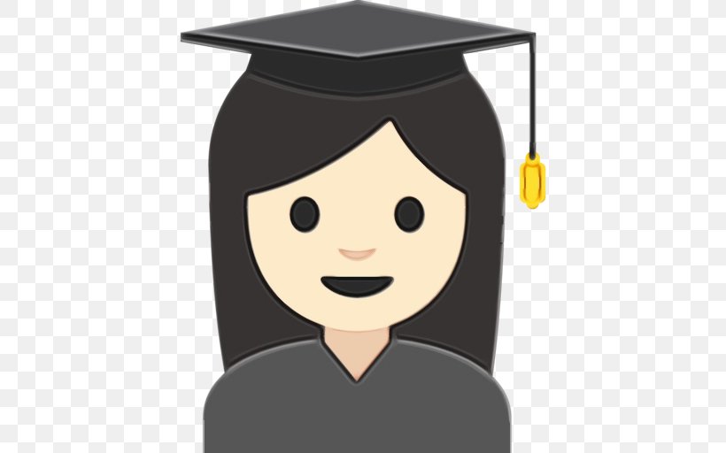Joy Emoji, PNG, 512x512px, Emoji, Academic Dress, Black Hair, Blob Emoji, Cap Download Free