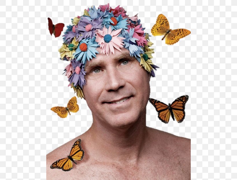 Will Ferrell Swim Caps Swimming Flower, PNG, 500x625px, Will Ferrell, Apron, Brush Footed Butterfly, Butterfly, Cap Download Free