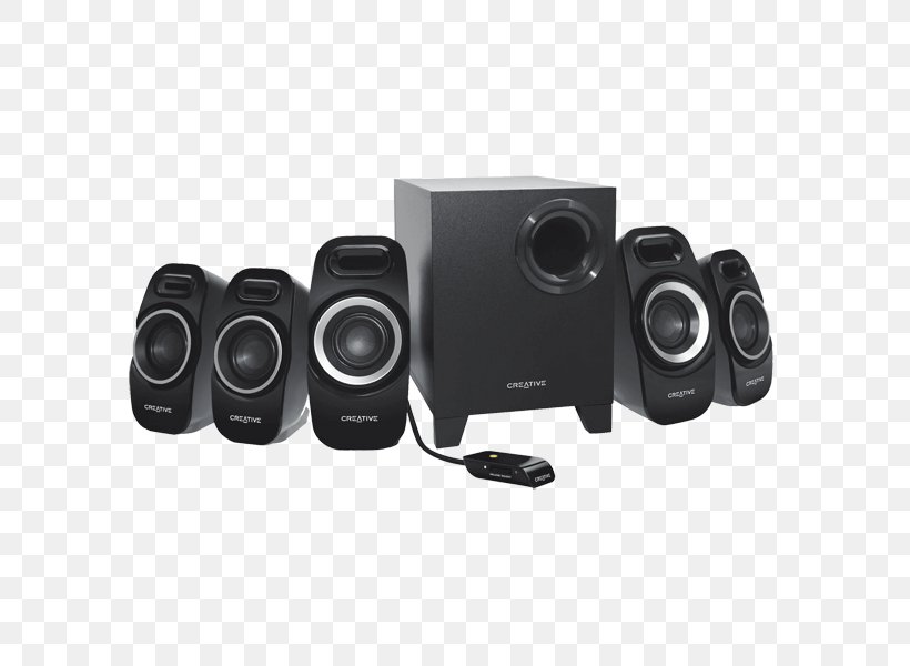 Creative Inspire T6300 5.1 Surround Sound Subwoofer Loudspeaker, PNG, 600x600px, 51 Surround Sound, Audio, Audio Equipment, Camera Lens, Computer Download Free