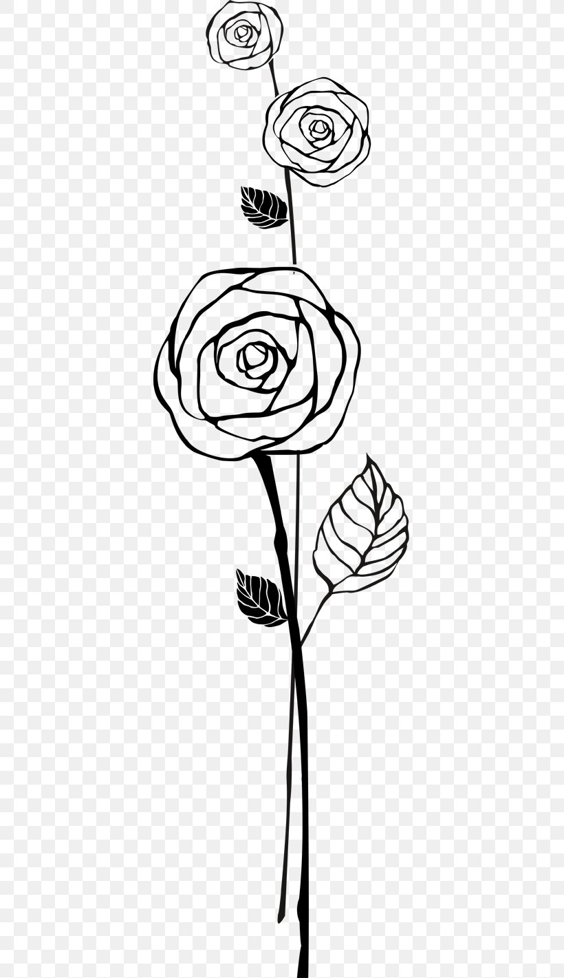 Clip Art Flower Sticker Beach Rose Decal, PNG, 374x1421px, Flower, Area, Art, Beach Rose, Black And White Download Free