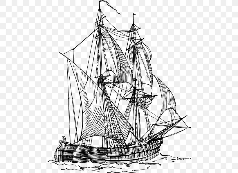 Sailing Ship Piracy Clip Art, PNG, 498x595px, Ship, Artwork, Baltimore Clipper, Barque, Barquentine Download Free