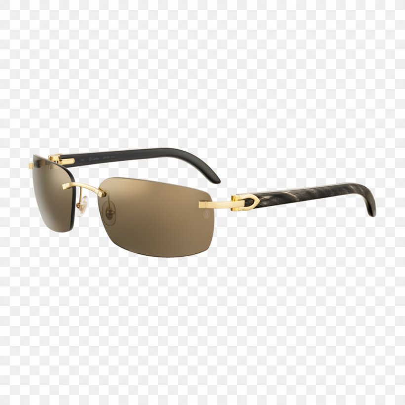 Sunglasses Cartier Ray-Ban Gold, PNG, 1024x1024px, Sunglasses, Aviator Sunglasses, Beige, Brown, Cartier Download Free