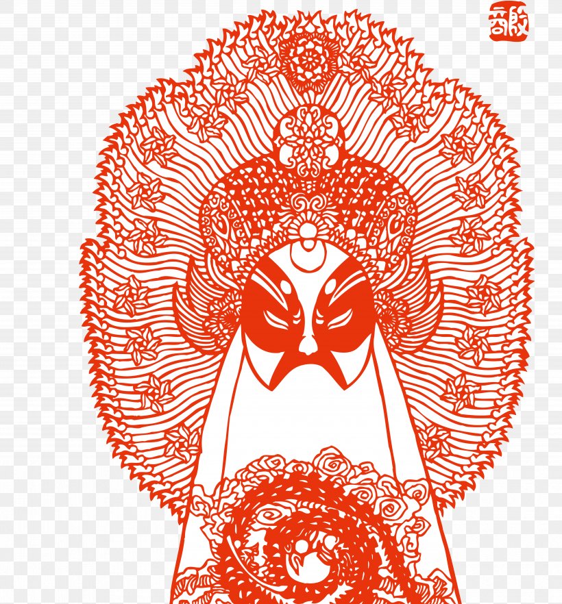 Hailun Peking Opera Chinese Paper Cutting Chinese Opera Budaya Tionghoa, PNG, 4992x5372px, Watercolor, Cartoon, Flower, Frame, Heart Download Free