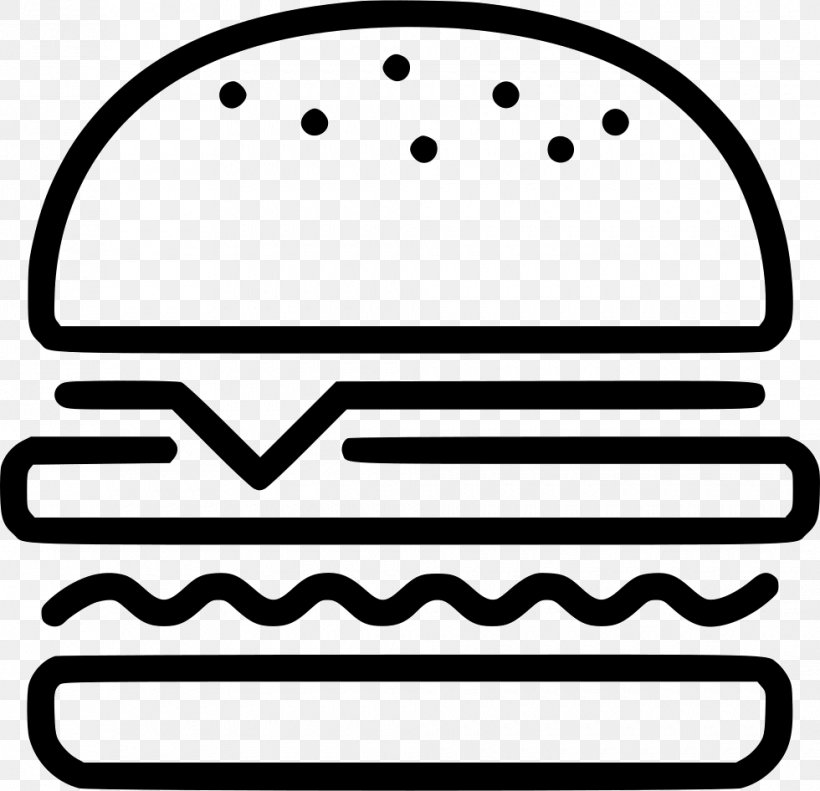 Hamburger Junk Food Coffee, PNG, 980x946px, Hamburger, Area, Black And White, Coffee, Egg Download Free