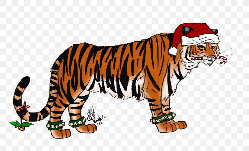 Tiger Christmas Cat Santa Claus Clip Art, PNG, 802x498px, Tiger, Animal, Animal Figure, Big Cat, Big Cats Download Free
