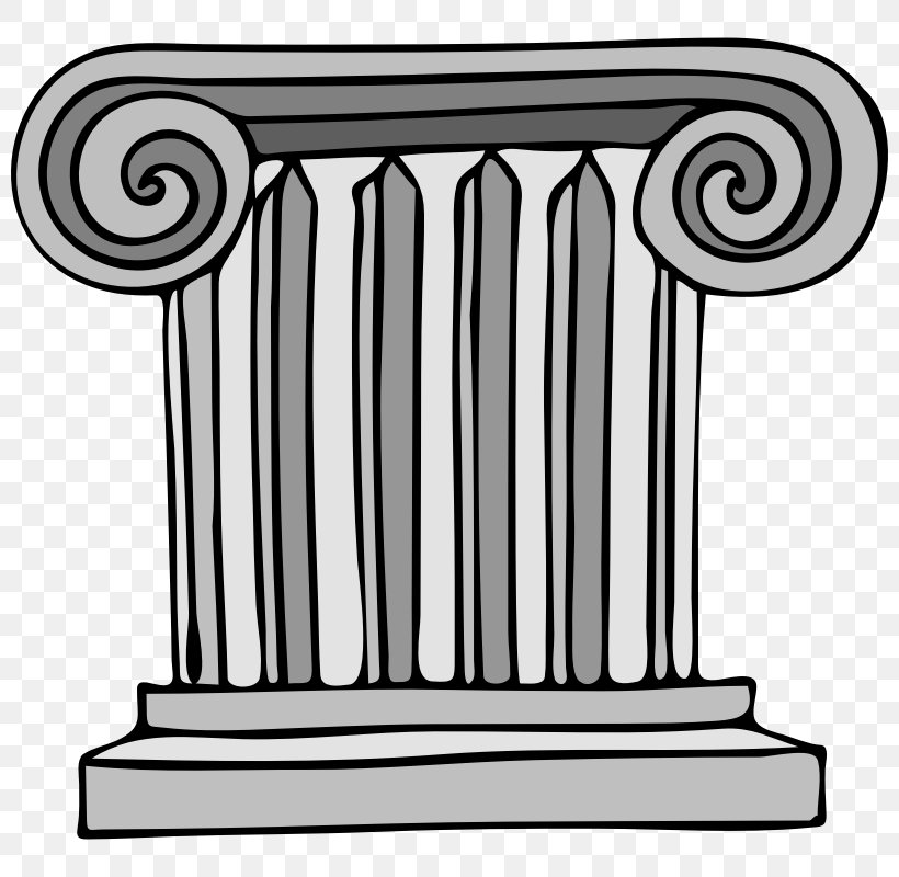 Column Free Content Ionic Order Clip Art, PNG, 800x800px, Column, Area, Black And White, Capital, Classical Order Download Free