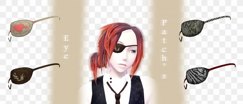 Eyepatch MikuMikuDance Eye Drops & Lubricants Art, PNG, 3500x1500px, Watercolor, Cartoon, Flower, Frame, Heart Download Free