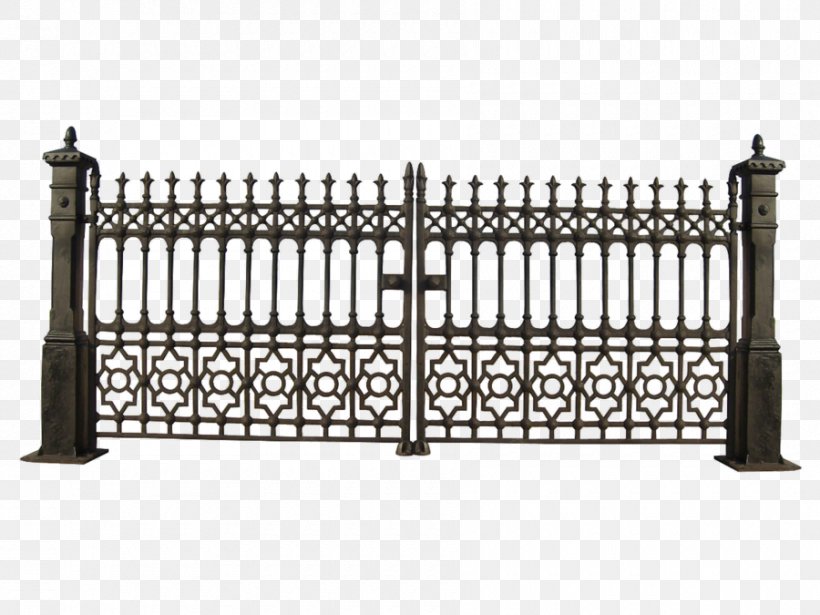 Gate Iron Railing Wrought Iron Clip Art, PNG, 900x675px, Gate, Baluster, Black And White, Cast Iron, Door Download Free