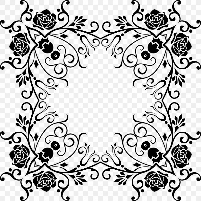 Flower Clip Art, PNG, 2336x2336px, Flower, Area, Black, Black And White, Branch Download Free