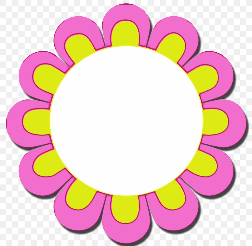 Pink Yellow Circle Petal Sticker, PNG, 800x800px, Watercolor, Magenta, Paint, Petal, Pink Download Free