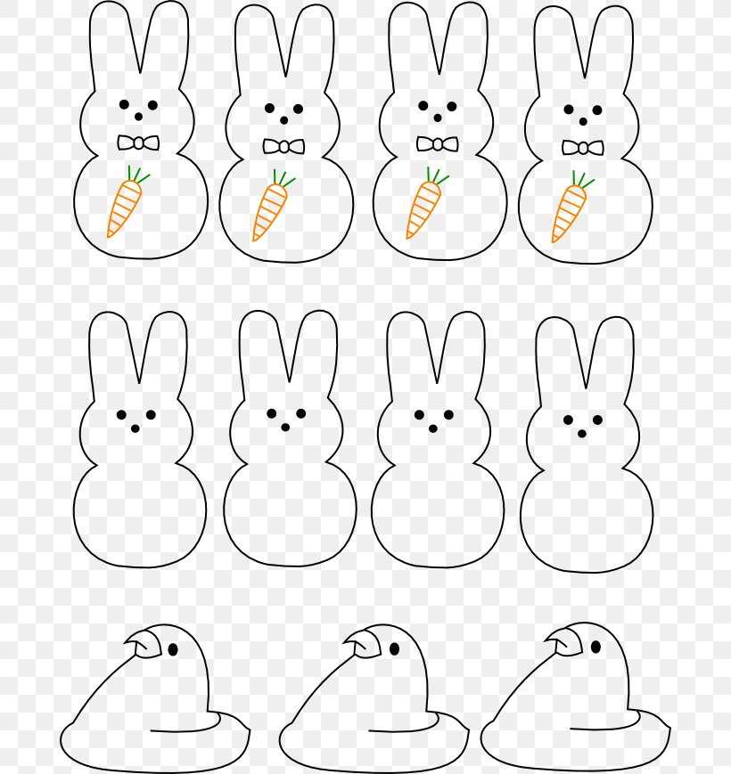 Domestic Rabbit Easter Bunny Peeps Hare, PNG, 686x869px, Domestic Rabbit, Animal Figure, Area, Art, Black And White Download Free