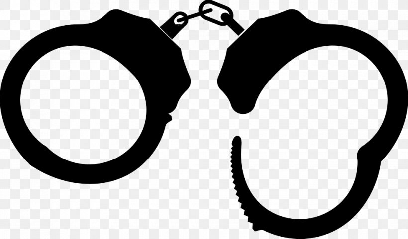 Handcuffs Police Clip Art, PNG, 980x575px, Handcuffs, Black And White, Body Jewelry, Eyewear, Fashion Accessory Download Free