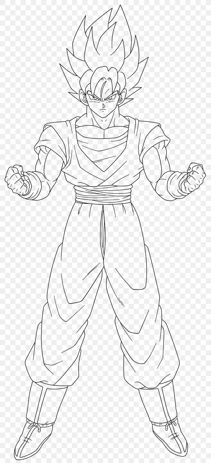 Goku Vegeta Gogeta Gohan Super Saiya, PNG, 1600x3510px, Goku, Arm, Artwork, Black And White, Costume Design Download Free