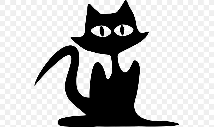 Snowshoe Cat Silhouette Kitten Clip Art, PNG, 555x487px, Snowshoe Cat, Artwork, Black, Black And White, Black Cat Download Free
