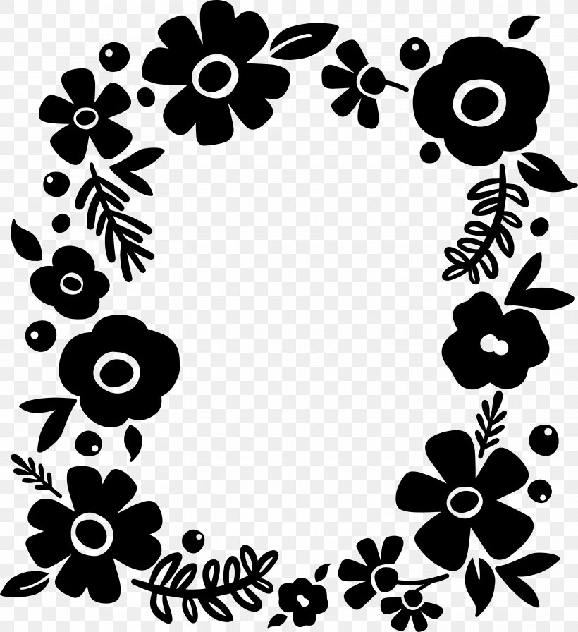 Clip Art Pattern Floral Design Black M, PNG, 3114x3406px, Floral Design, Black M, Blackandwhite, Flower, Leaf Download Free