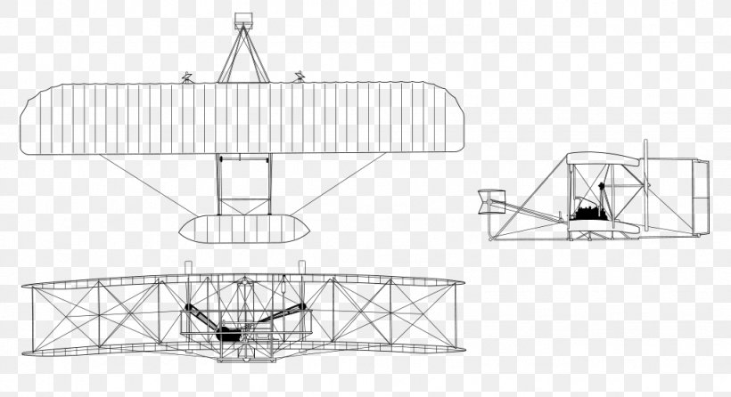 Wright Flyer Airplane Kitty Hawk Wright Model B Wright Brothers, PNG, 1024x558px, Wright Flyer, Airplane, Area, Artwork, Biplane Download Free