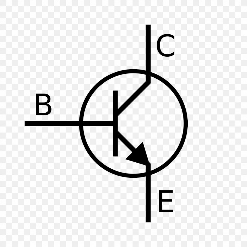 Bipolar Junction Transistor NPN MOSFET Electronic Symbol, PNG, 1024x1024px, Bipolar Junction Transistor, Area, Black And White, Brand, Common Collector Download Free