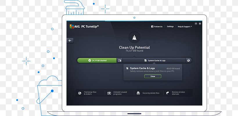 AVG PC TuneUp Dell Personal Computer Computer Software AVG Technologies CZ, PNG, 708x400px, Avg Pc Tuneup, Avg Technologies Cz, Brand, Computer Maintenance, Computer Monitor Download Free