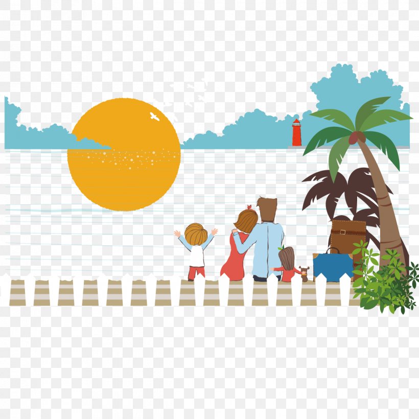 Beach Watching The Sunrise People Vector, PNG, 1240x1240px, Computer Graphics, Area, Art, Cartoon, Clip Art Download Free