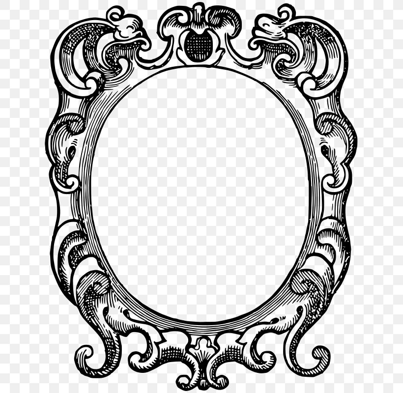 Picture Frames Ornament Clip Art, PNG, 643x800px, Picture Frames, Art, Black And White, Body Jewelry, Drawing Download Free