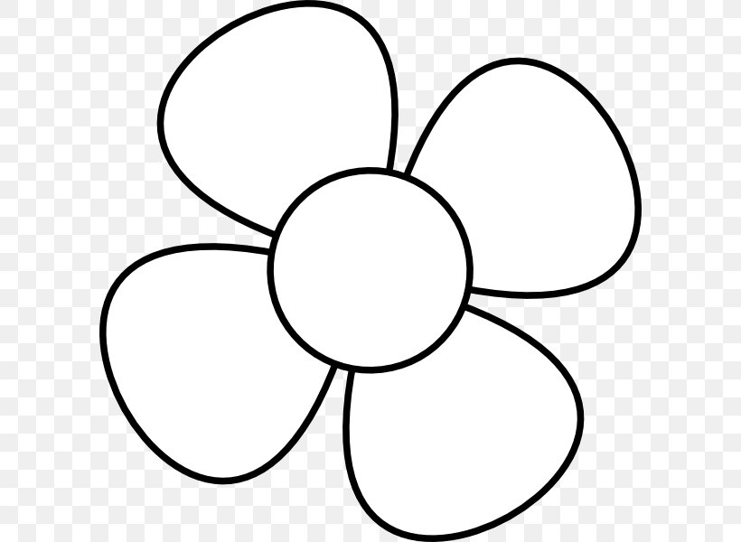 Flower Black And White Clip Art, PNG, 600x600px, Flower, Area, Art, Black, Black And White Download Free
