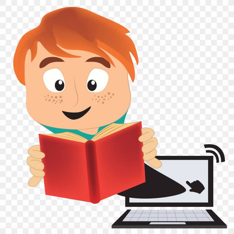 Royalty-free Illustration, PNG, 1000x1000px, Royaltyfree, Book, Cartoon, Computer, Happiness Download Free