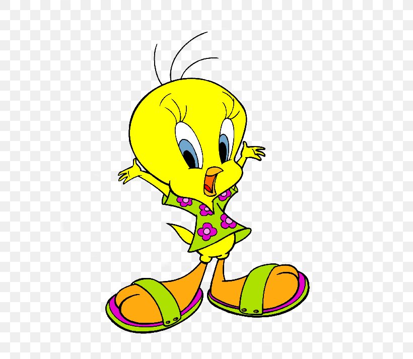 Tweety Daffy Duck Greeting Bugs Bunny Sylvester, PNG, 580x713px, Tweety, Afternoon, Area, Art, Artwork Download Free