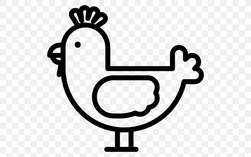Chicken Clip Art, PNG, 512x512px, Chicken, Area, Beak, Bird, Black And White Download Free