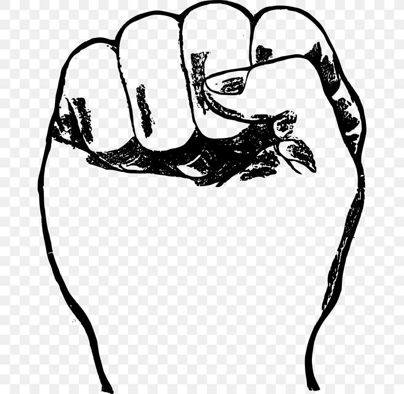 Raised Fist Clip Art, PNG, 668x800px, Raised Fist, Art, Artwork, Black And White, Drawing Download Free