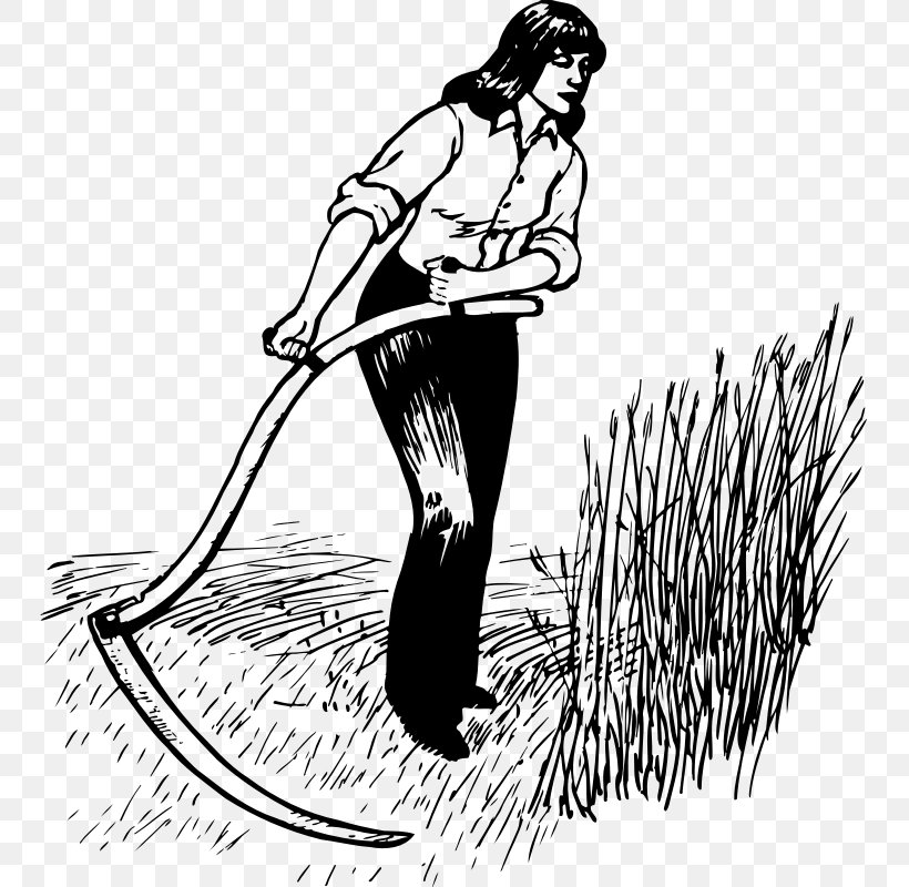 Scythe Harvest Farmer Clip Art, PNG, 747x800px, Scythe, Arm, Art, Artwork, Black And White Download Free