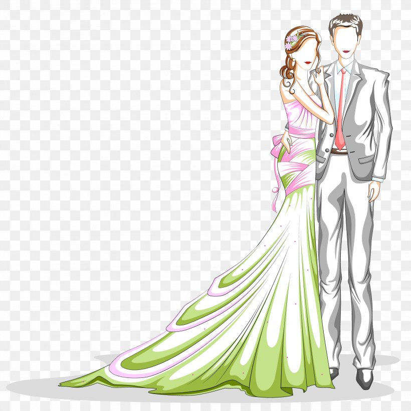 Bridegroom Wedding Illustration, PNG, 2083x2083px, Bride, Bridegroom, Cartoon, Ceremony, Contemporary Western Wedding Dress Download Free