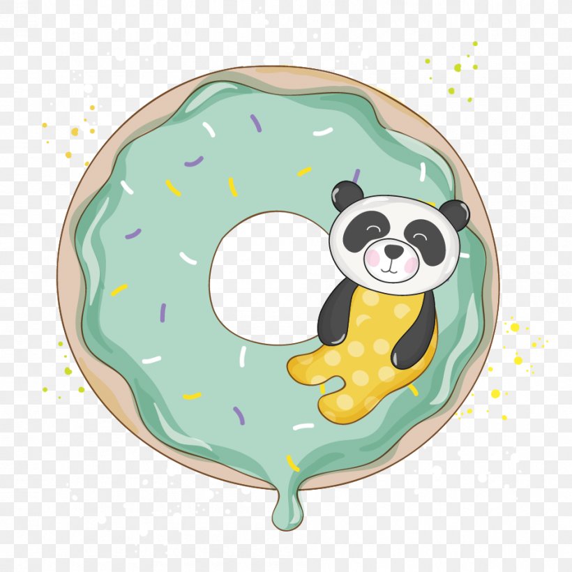 Giant Panda Illustration, PNG, 945x945px, Giant Panda, Baby Shower, Cartoon, Dishware, Drawing Download Free